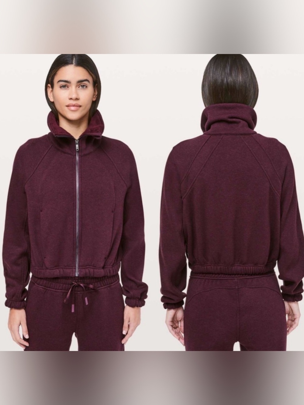 Lululemon Plush Times Jacket Heathered Dark Adobe Sz 2